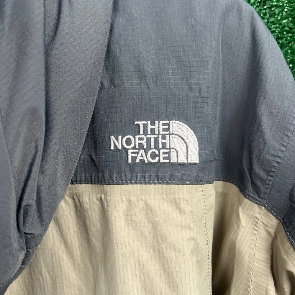 VTG The North Face Jacket Men's L Gray Tan Nylon Insulated Hooded Waterproof Y2K